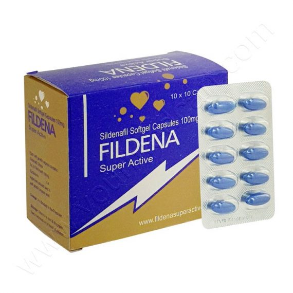 Fildena Super Active (Sildenafil Citrate) -Softgel Capsules - Super Active 100mg