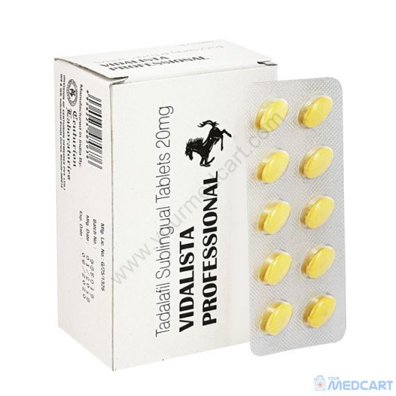 Vidalista Professional 20mg (Tadalafil) - Sublingual Tablets - 20mg